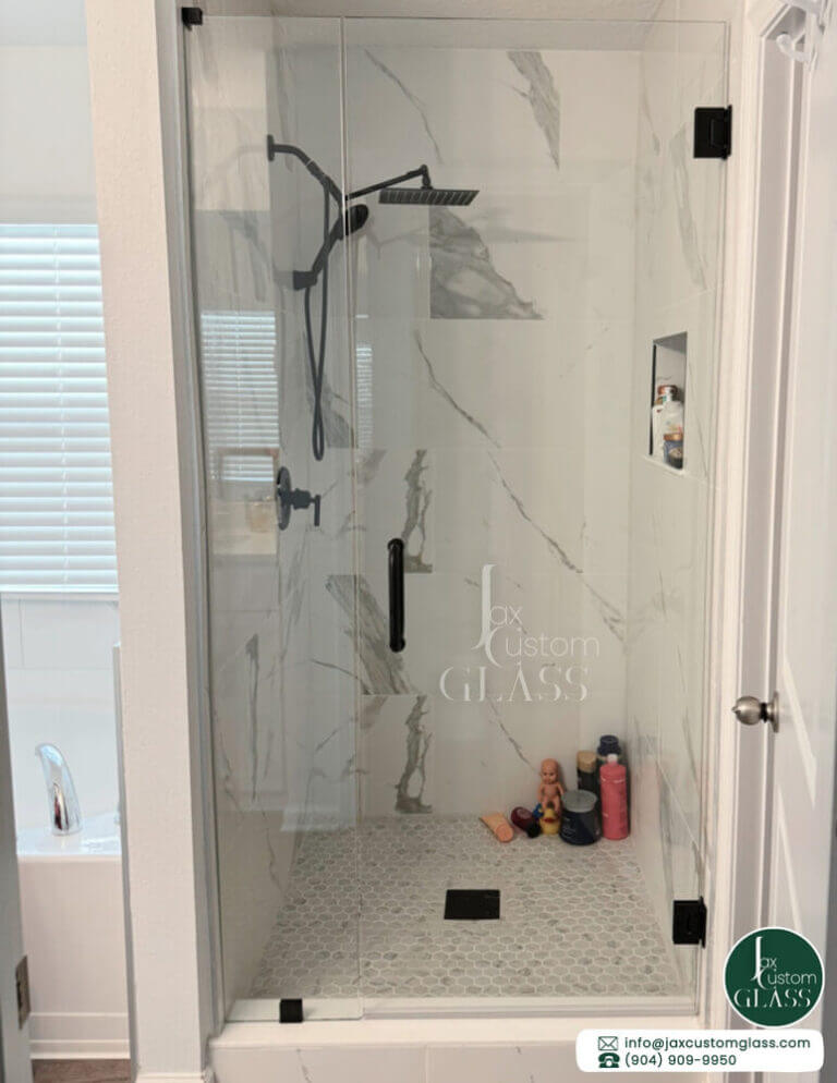 In-Line-Frameless-Shower-Enclosure-With-Swing-Door 5