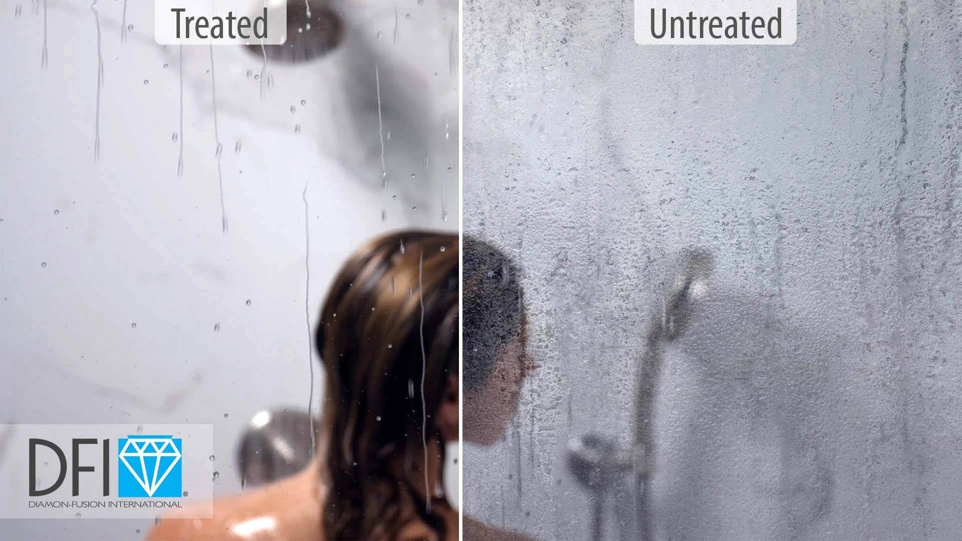 Diamon Fusion Shower Door Treated Vs Untreated