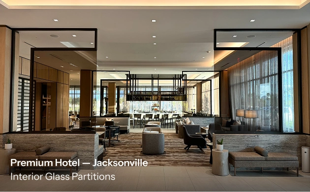 Premium Hotel, Jacksonville, Interior Glass Partitions