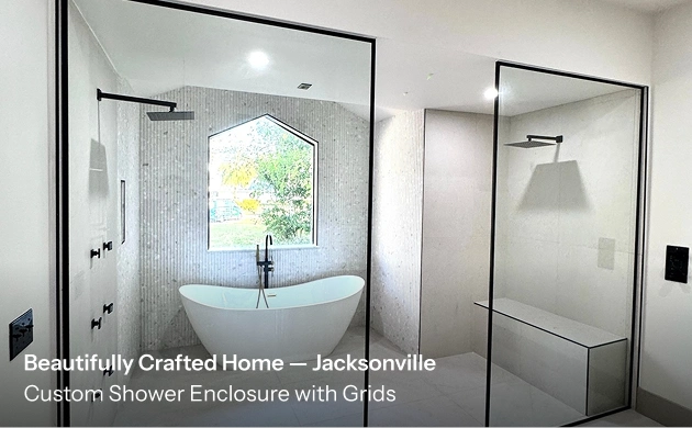 Beutifully Crafted Home, Jacksonville, Custom Shower Enclosure with Grids